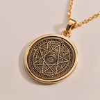 All-Seeing Eye Spiritual Protection Pendant | Silver & Plated Options - Divine Good Luck Charm - Görsel 3, Coin Pendant