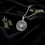 Aegis Gorgon Head Pendant Pendants 925 925 Sterling Silver portrait pendant with intricate border necklace