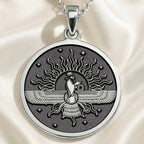Ahura Mazda Faravahar Pendant Pendants 925 925 Sterling Silver winged figure sunburst pendant necklace