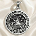 Alice in Wonderland Rabbit Hole Pendant Pendants 925 925 Sterling Silver pendant necklace featuring a detailed classical allegorical scene on a round medallion.