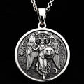 Aries Ram Zodiac Pendant Pendants 925 925 Sterling Silver winged angel pendant featuring the Aries zodiac symbol and celestial design necklace.
