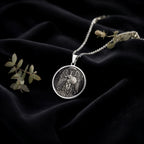 Cancer Zodiac Sign Necklace Pendants 925 925 Sterling Silver winged angel pendant necklace on black velvet background