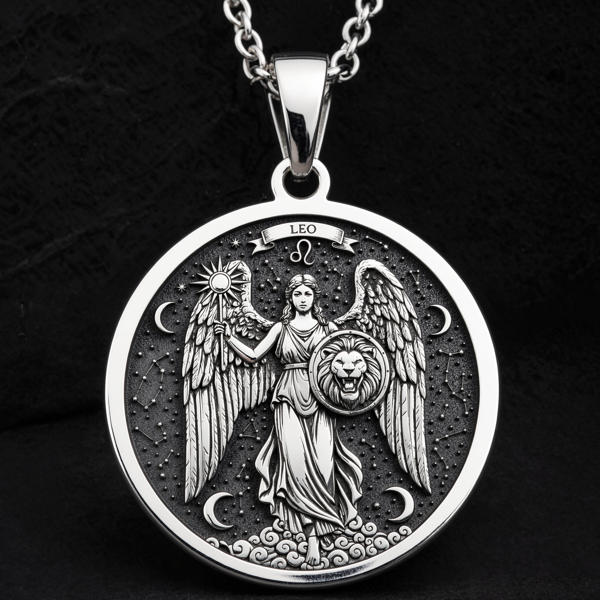 Löwe Sternzeichen Anhänger | Silber & vergoldete Optionen - Astrologisches Zeichen Geburtsdatum Schmuck