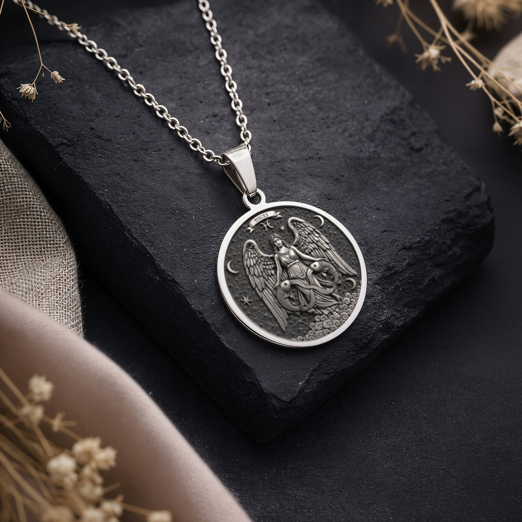 Pisces Zodiac Astrological Sign Necklace | Silver & Plated Options - Birthdate Jewelry & Zodiac Horoscope