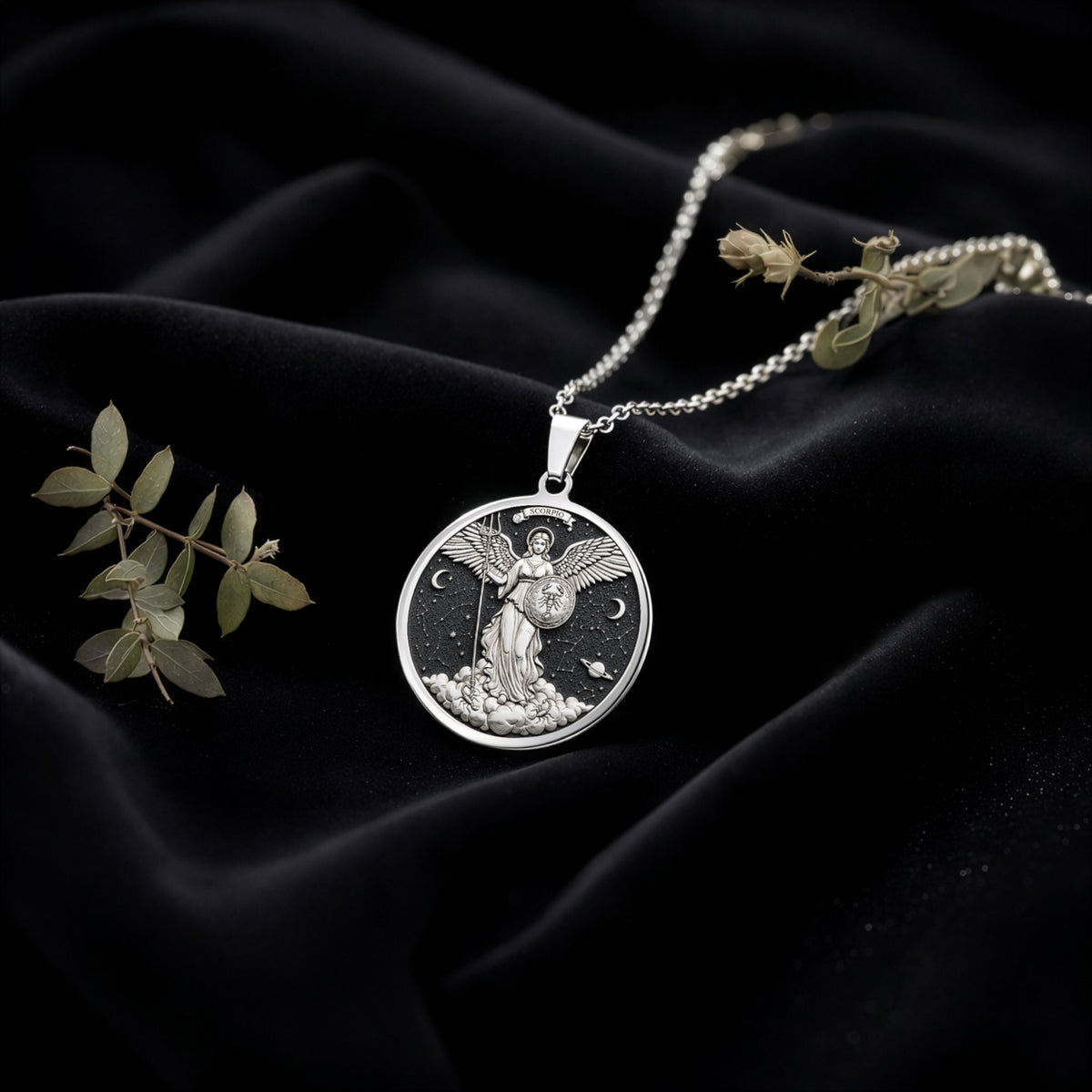 sterling silver necklace Scorpio Angel Zodiac Horoscope | & Options - Astrological Sign Celestial Energy zodiac - view 5