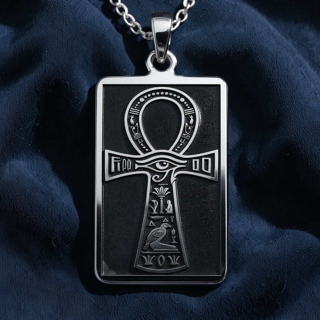 Ankh Eye of Horus Tarot Pendant - 925 Sterling Silver