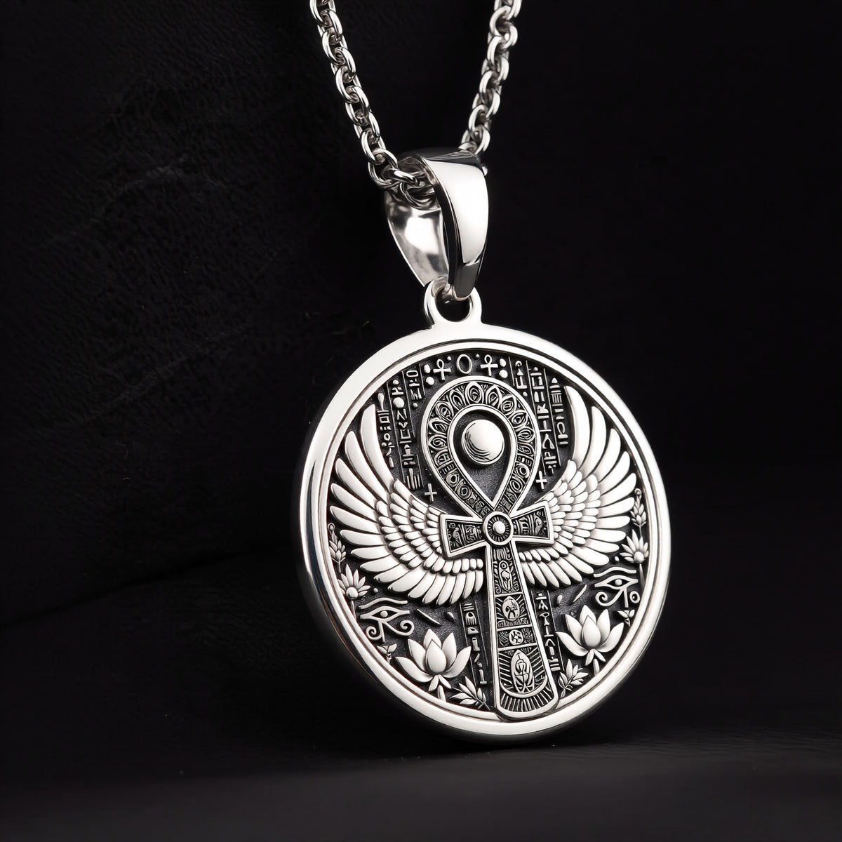 Winged Ankh Necklace | Silver & Plated Options - Spiritual Protection Talisman