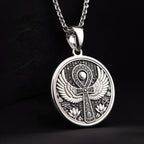 Winged Ankh Necklace | Silver & Plated Options - Spiritual Protection Talisman