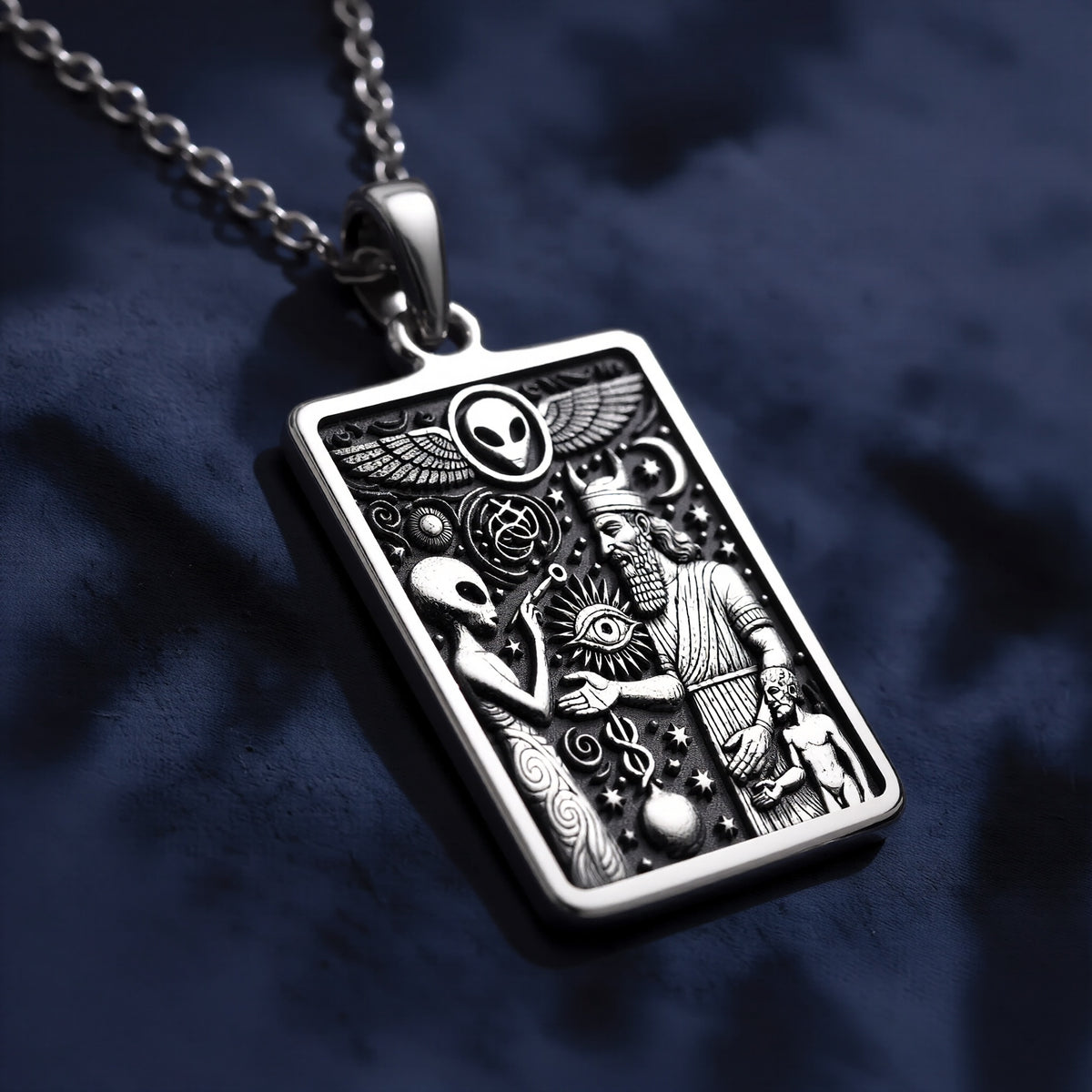 Anunnaki Alien Necklace - 925 Sterling Silver