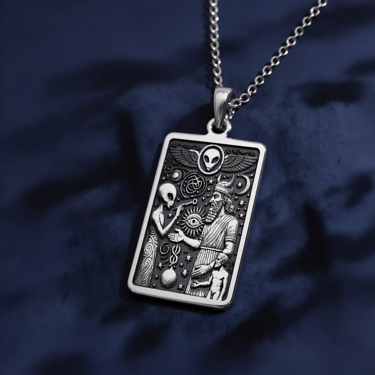 Anunnaki Alien Necklace - 925 Sterling Silver