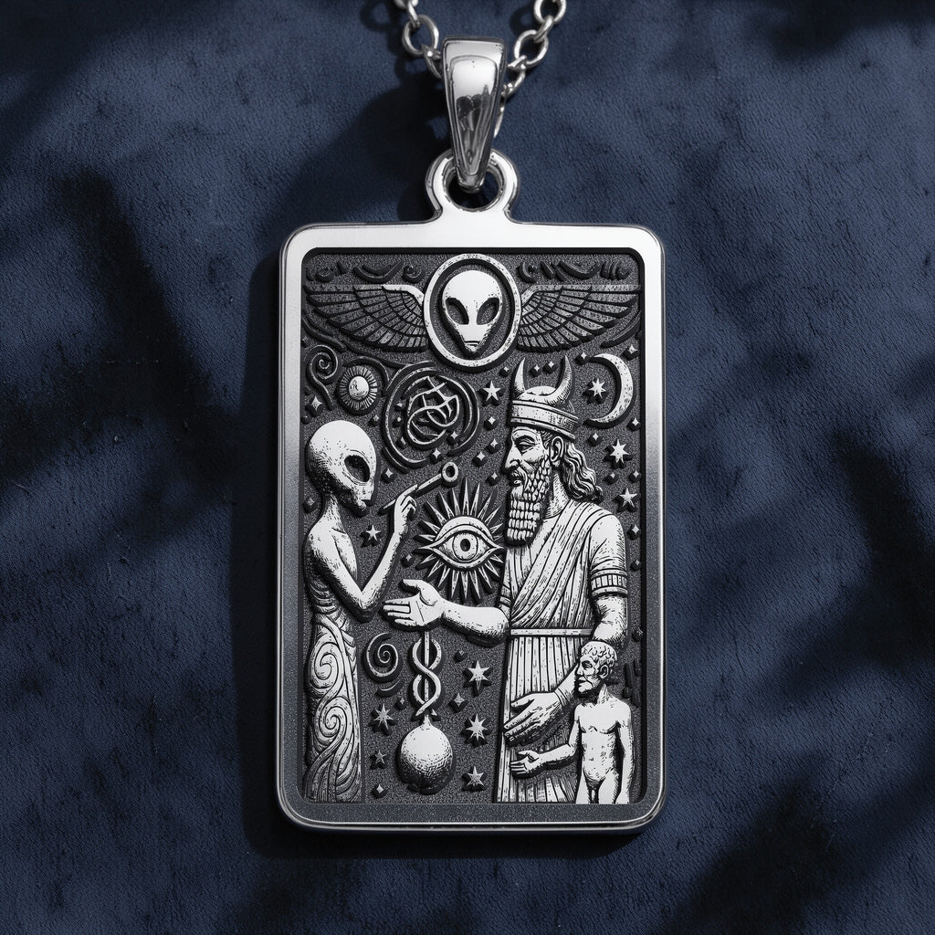Anunnaki Alien Necklace - 925 Sterling Silver