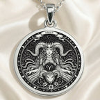 Aries Zodiac Constellation Necklace in 925 Sterling Silver & Plated 18mm — front view — Shop Luminous Luxury Crafts