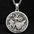 Aries Zodiac Astrological Sign Necklace Pendants 925 925 Sterling Silver sterling silver pendant of a draped winged female figure with floral wreath necklace