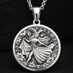 Aries Zodiac Astrological Sign Necklace Pendants 925 925 Sterling Silver sterling silver pendant of a draped winged female figure with floral wreath necklace