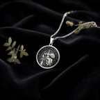 Athena Wisdom Medallion Pendant Pendants 925 925 Sterling Silver round pendant with an allegorical scene and globe design necklace