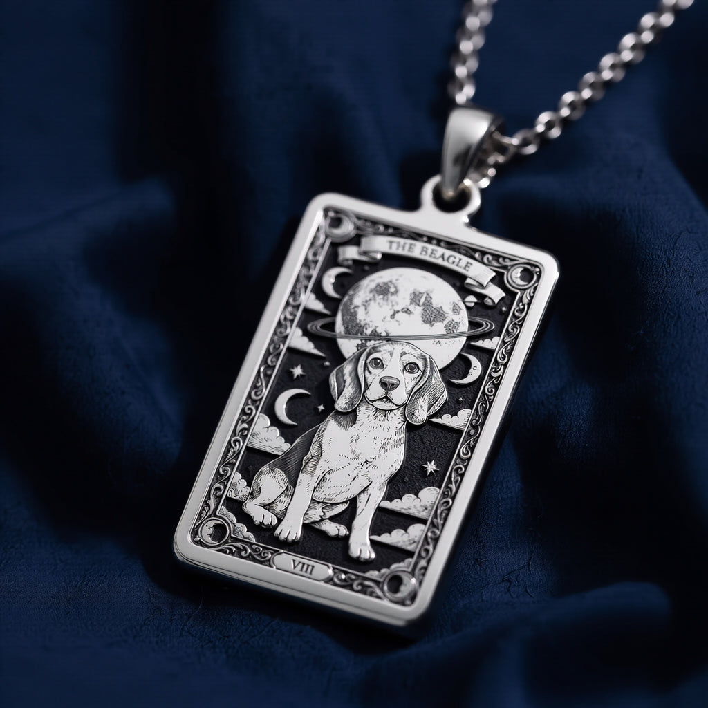 Beagle Tarot Dog Lover Medallion - 925 Sterling Silver