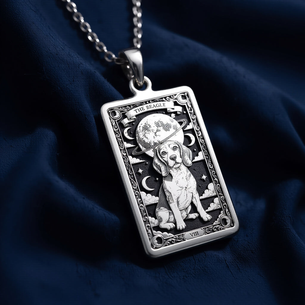 Beagle Tarot Dog Lover Medallion - 925 Sterling Silver