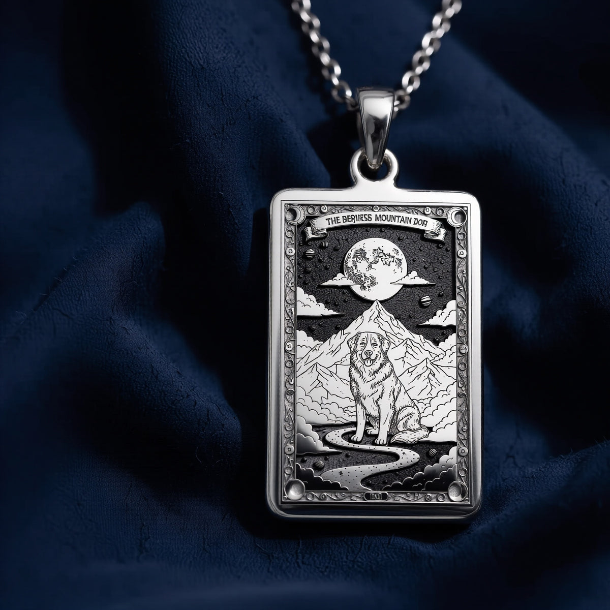 Bernese Mountain Dog Pendant - 925 Sterling Silver