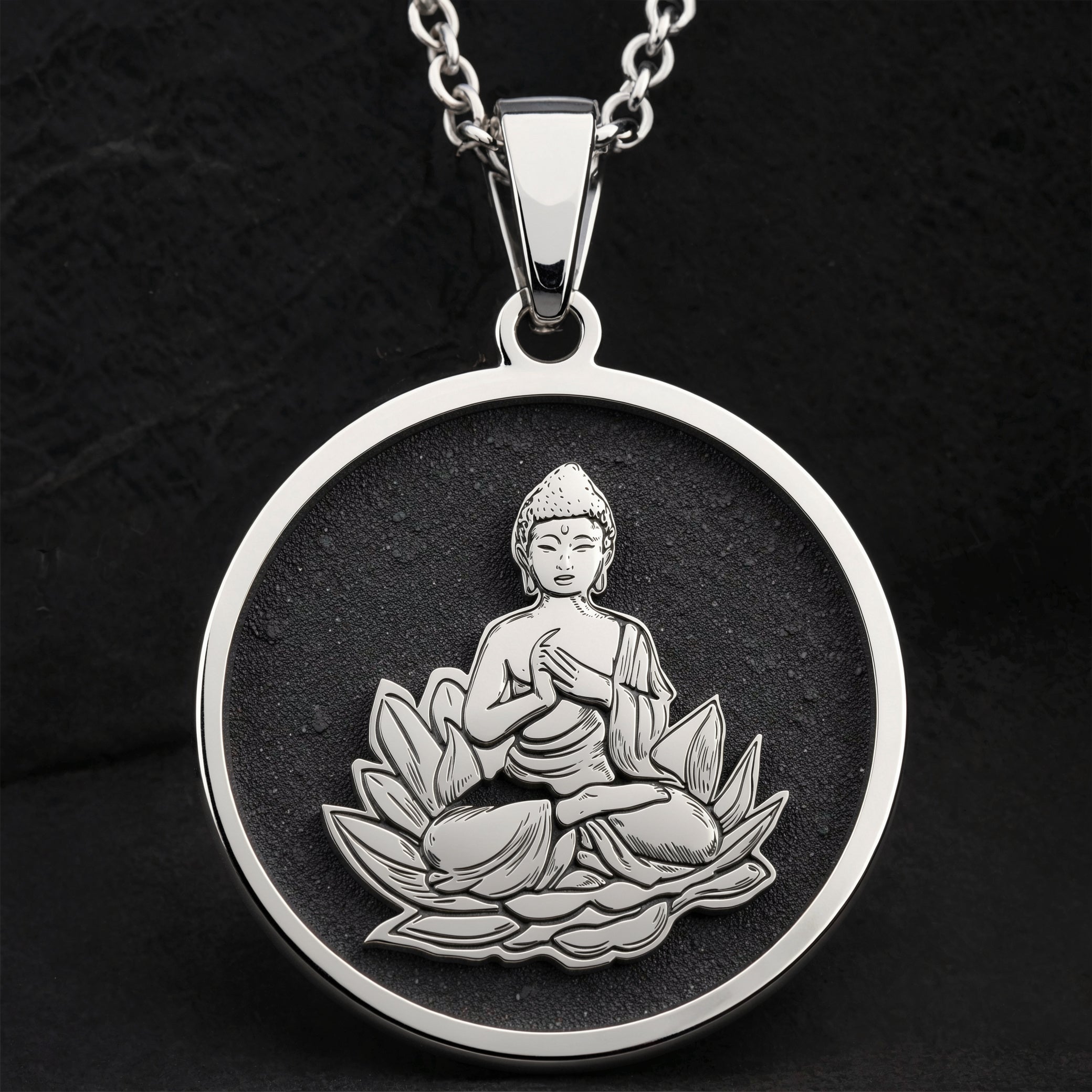 Buddha Lotus Yoga Talisman Necklace | Silver & Plated Options - Spiritual Protection Sacred Symbol