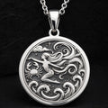 Krishna Amulet Spiritual Pendant Necklaces 925 925 Sterling Silver mermaid swimming with octopus pendant necklace