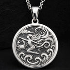 Krishna Amulet Spiritual Pendant Necklaces 925 925 Sterling Silver mermaid swimming with octopus pendant necklace