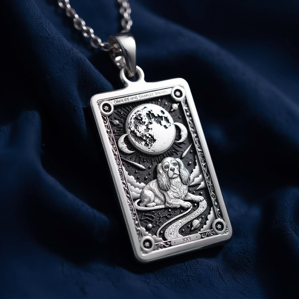 Cavalier King Charles Dog Necklace - 925 Sterling Silver