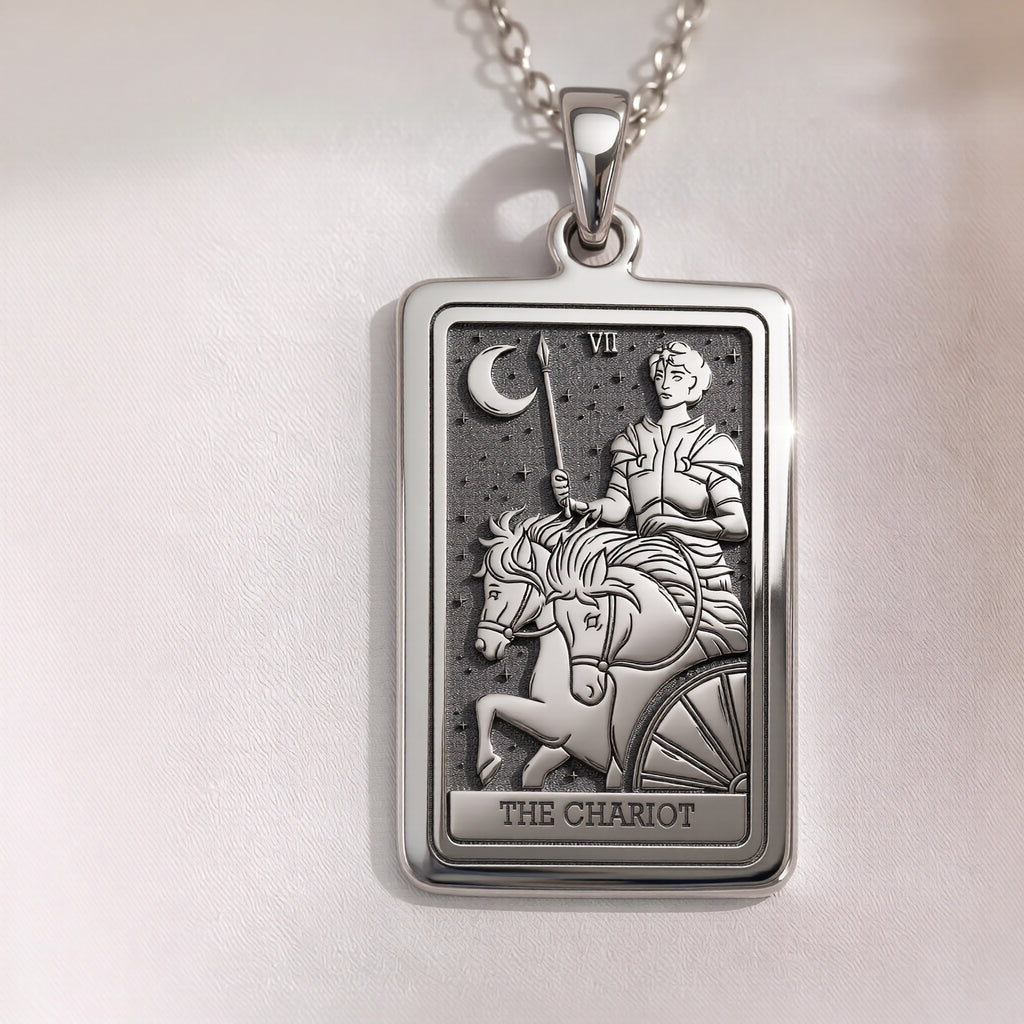 Chariot Sphinx Tarot Pendant | Silver & Plated Options - Ancient Mythology Protection Talisman