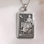 Chariot Sphinx Tarot Pendant | Silver & Plated Options - Ancient Mythology Protection Talisman
