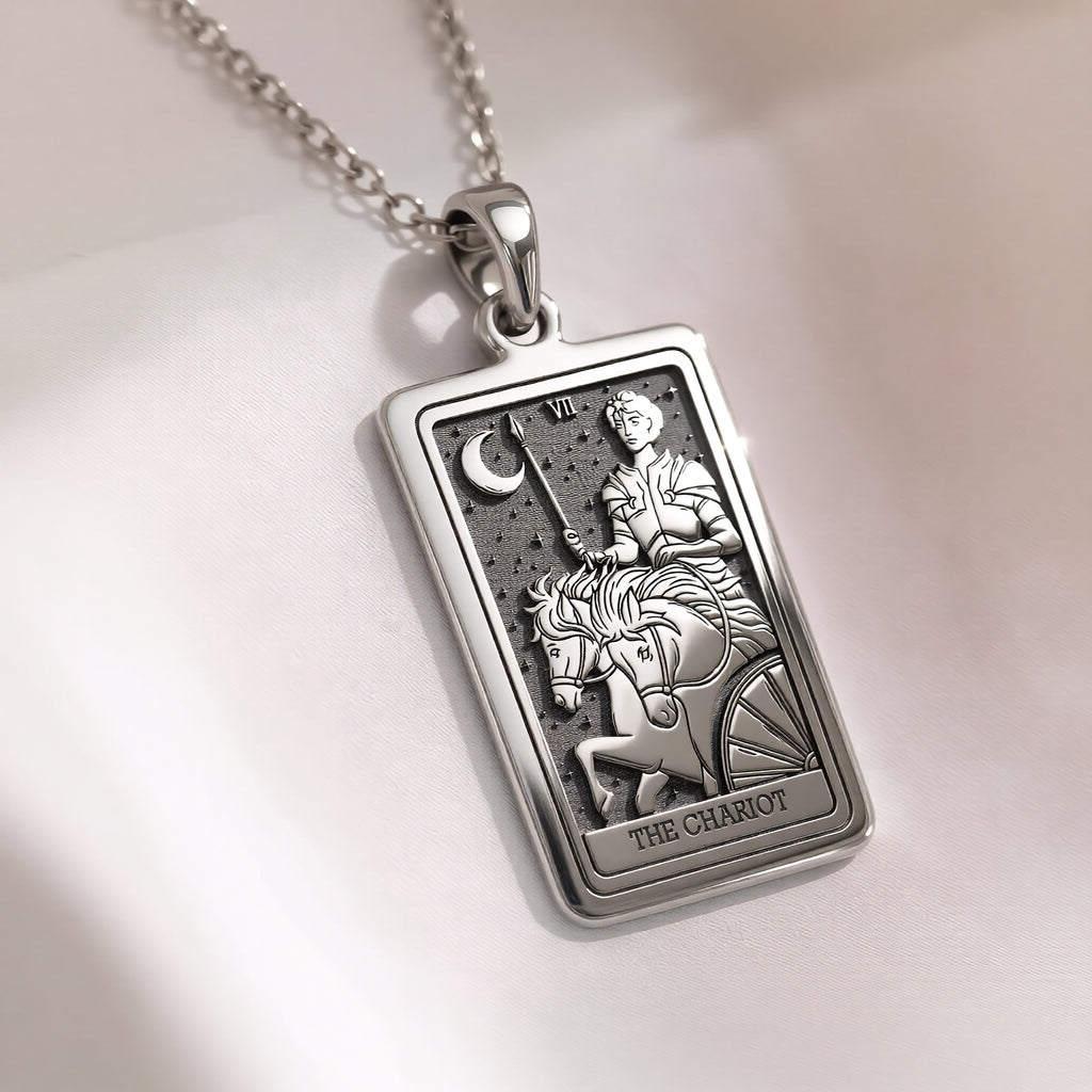 Chariot Sphinx Tarot Pendant | Silver & Plated Options - Ancient Mythology Protection Talisman