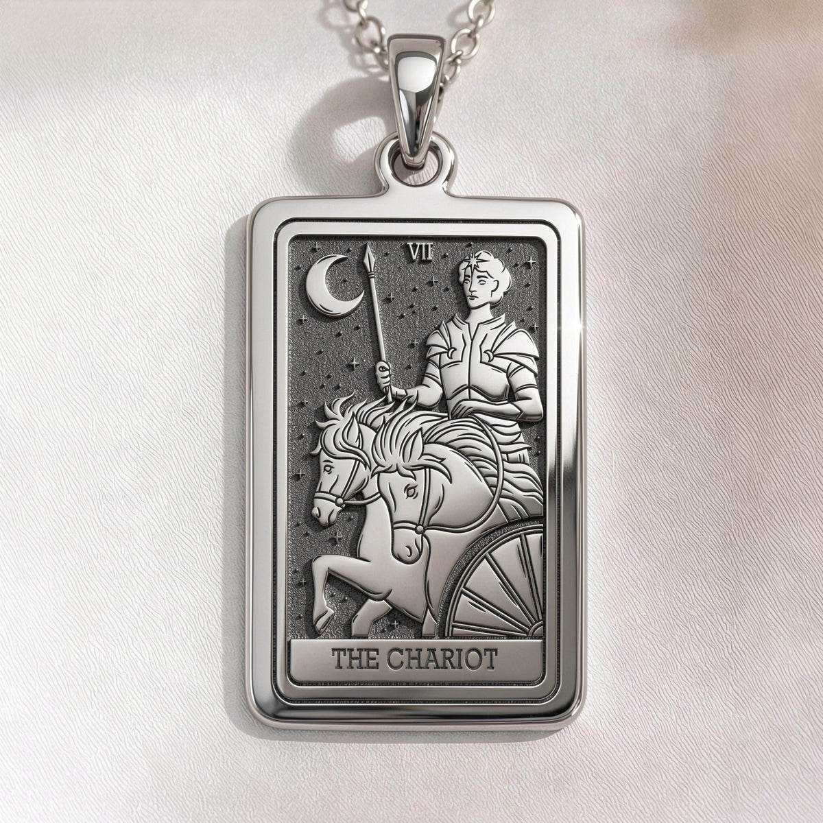 Chariot Sphinx Tarot Pendant | Silver & Plated Options - Ancient Mythology Protection Talisman