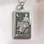 Chariot Sphinx Tarot Pendant | Silver & Plated Options - Ancient Mythology Protection Talisman