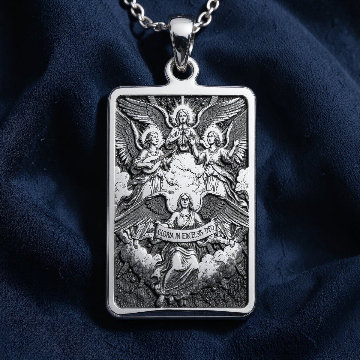Choir of Angels Necklace: 14K Gold, Gloria Angel Charm, Sacred Music Jewelry - View 2
