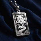 A custom rose gold plated Dog Lover tarot necklace. This piece is a perfect gift, honoring the unique charm of the Corgi.