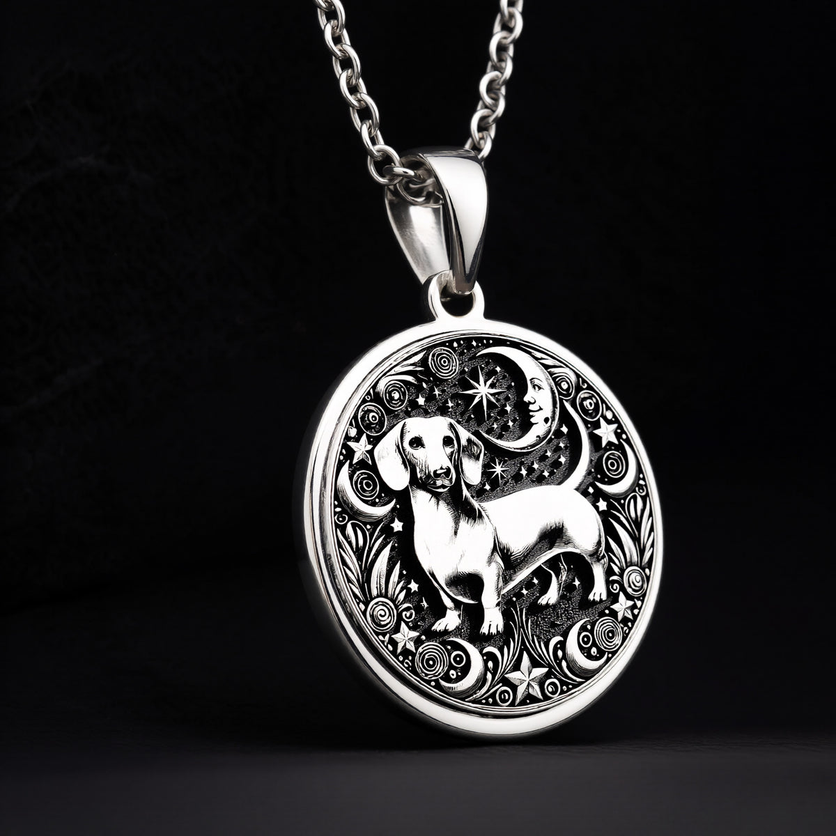 Delicate silver dachshund necklace for dog lovers. A perfect tribute to loyal, playful pups with unique charm and style.