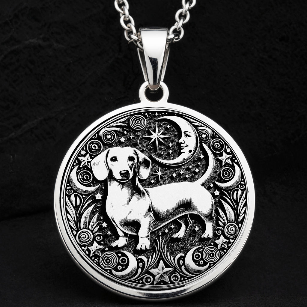 Dachshund Dog Pendant Necklace - 925 Sterling Silver