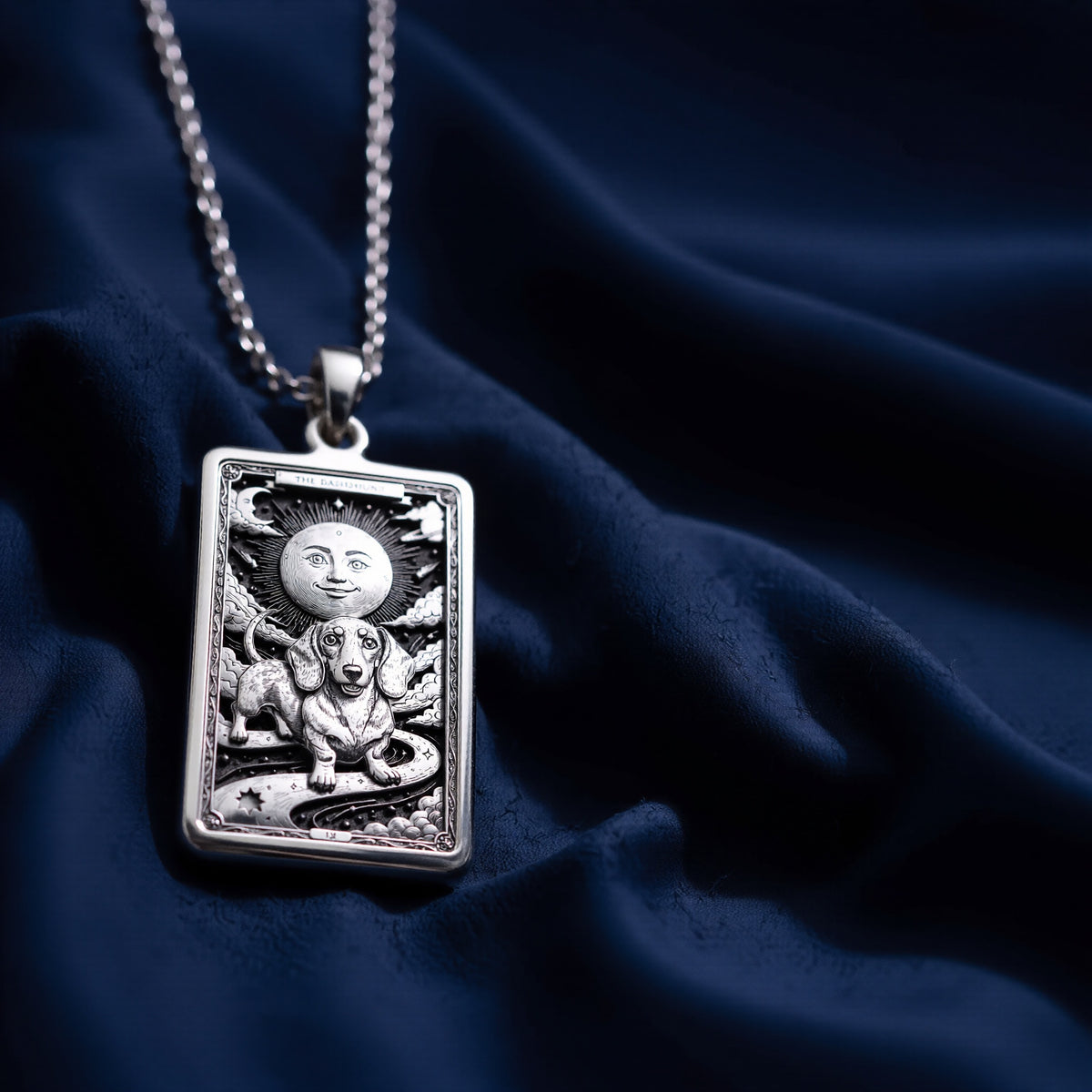 Dachshund Tarot Dog Mom Medallion - 925 Sterling Silver