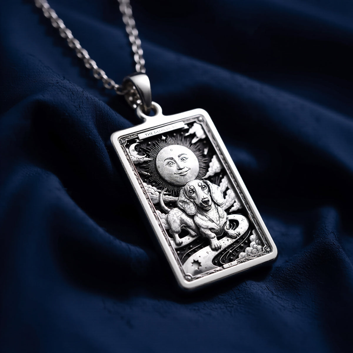 Dachshund Tarot Dog Mom Medallion - 925 Sterling Silver