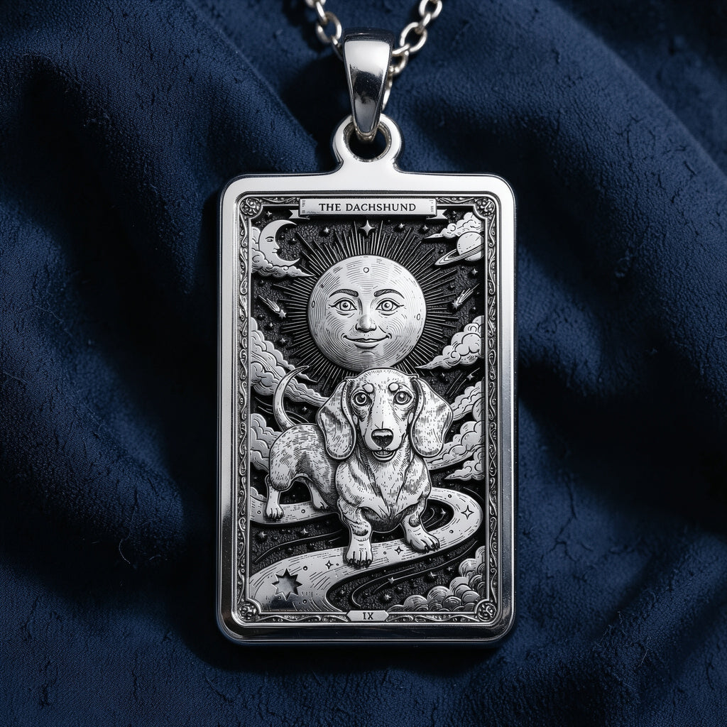 Dachshund Tarot Dog Mom Medallion - 925 Sterling Silver