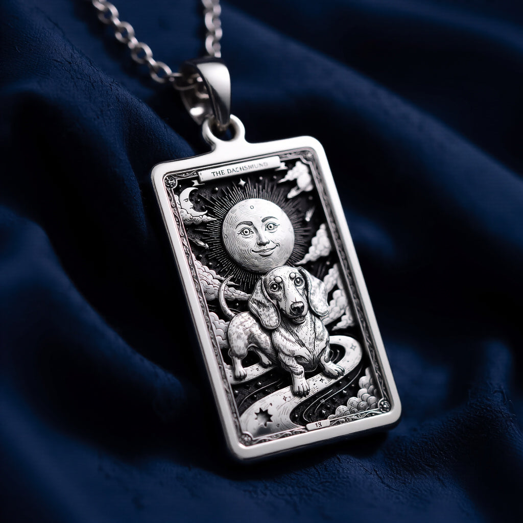 Dachshund Tarot Dog Mom Medallion - 925 Sterling Silver
