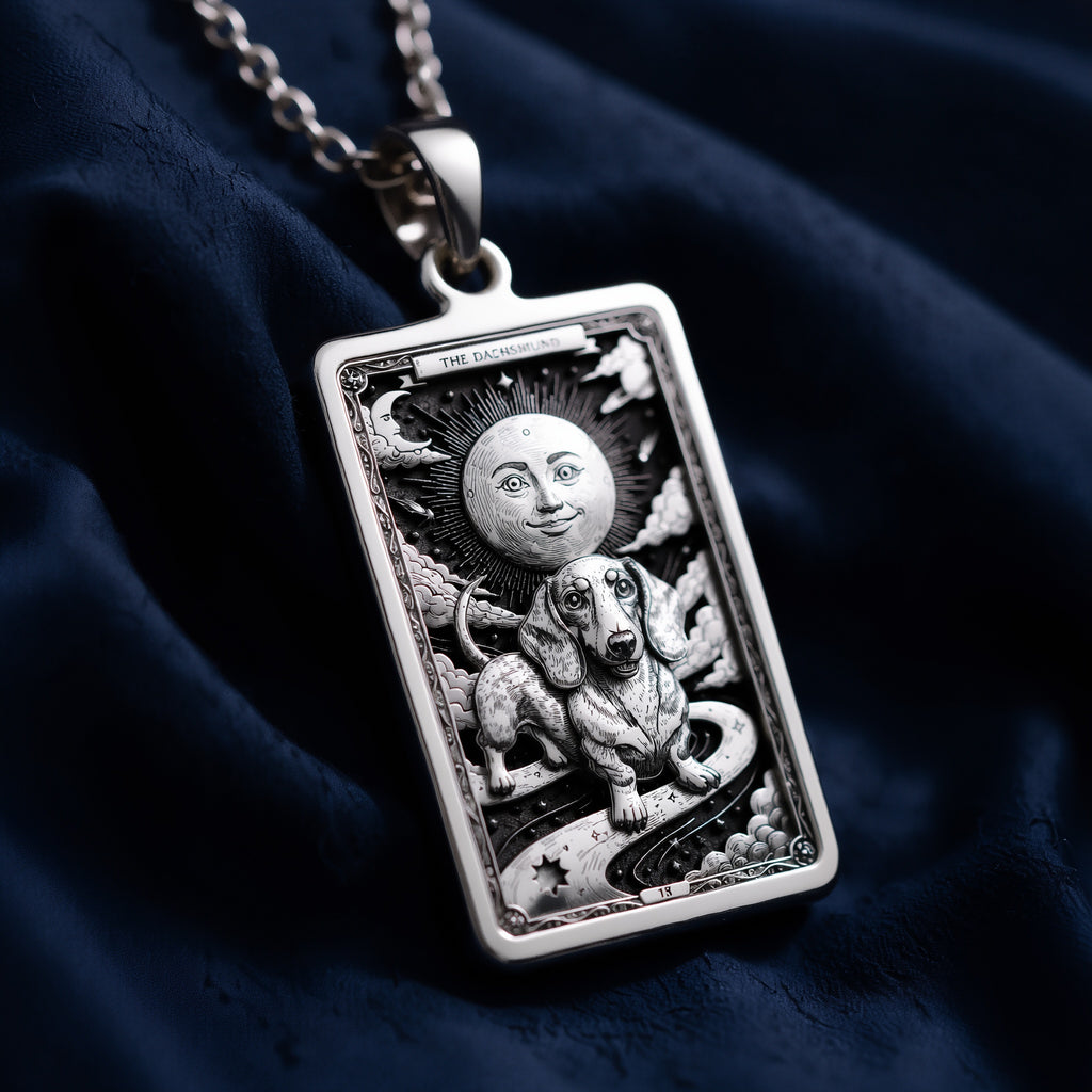 Dachshund Tarot Dog Mom Medallion - 925 Sterling Silver