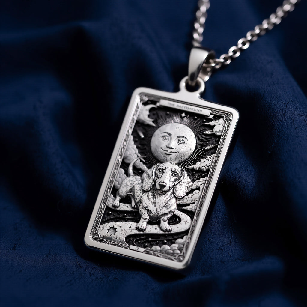 Dachshund Tarot Dog Mom Medallion - 925 Sterling Silver
