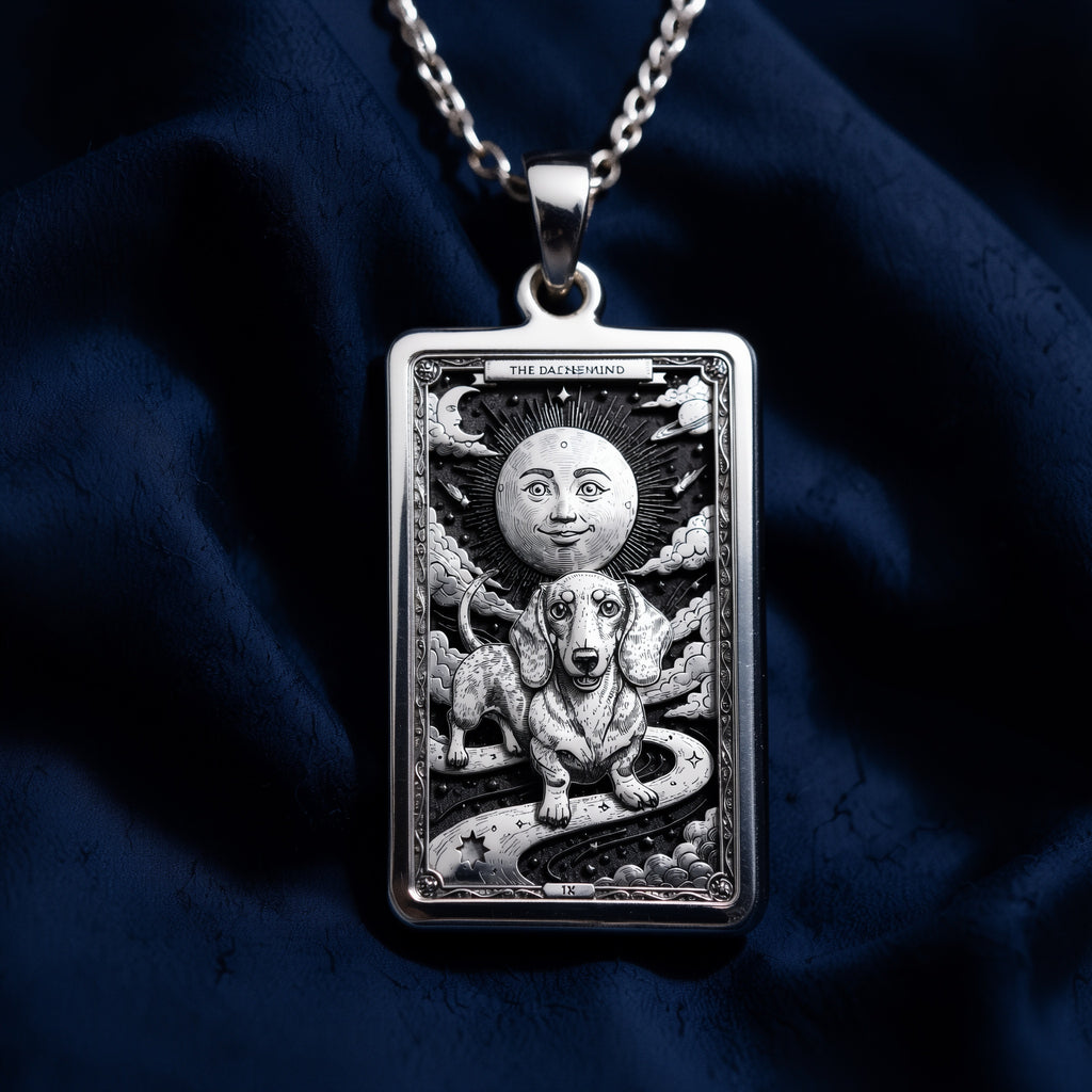 Dachshund Tarot Dog Mom Medallion - 925 Sterling Silver