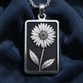 Daisy Pendant Necklace - April Birth Flower Minimalist Gift - 925 Sterling Silver