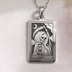 Death Tarot Rider Waite Necklace | Silver & Plated Options - Occult Arcana Spiritual Protection
