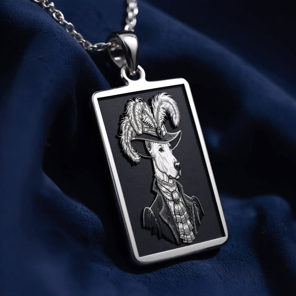 Doberman Portrait Necklace - 925 Sterling Silver
