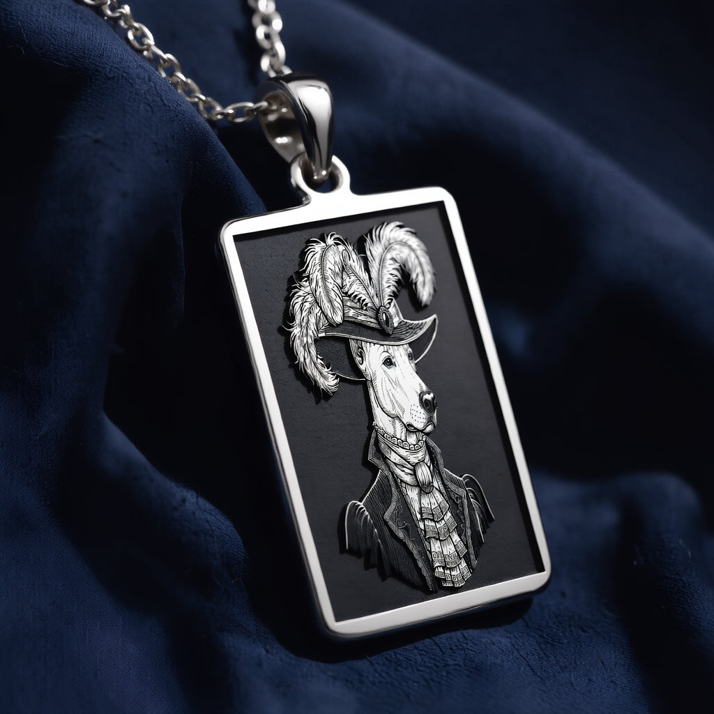 Doberman Portrait Necklace - 925 Sterling Silver