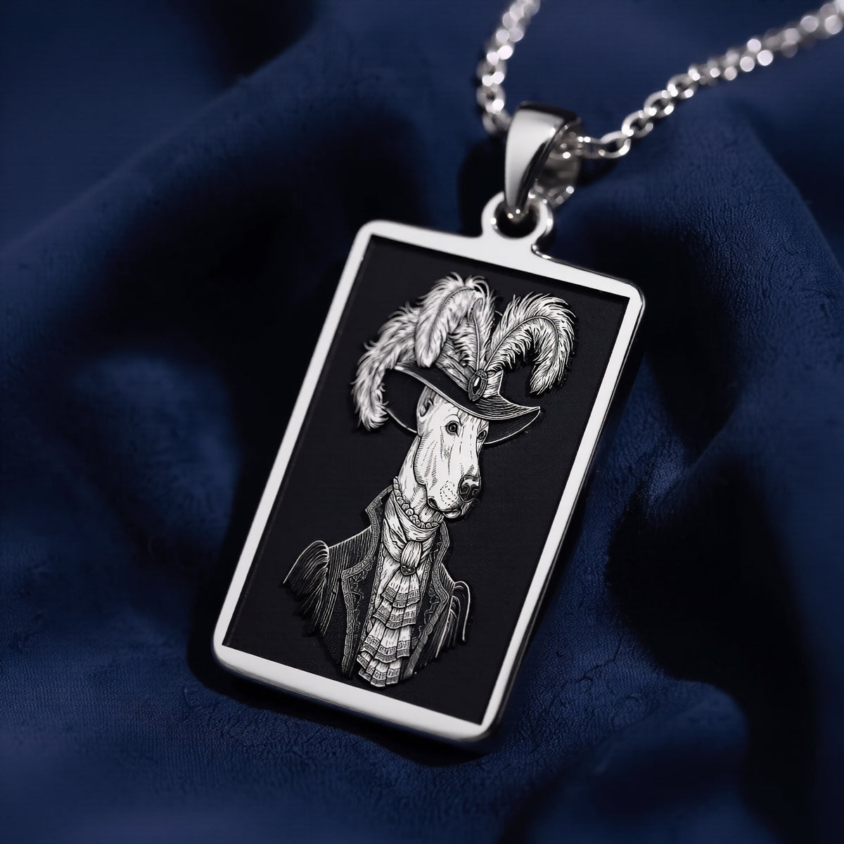 Doberman Portrait Necklace - 925 Sterling Silver