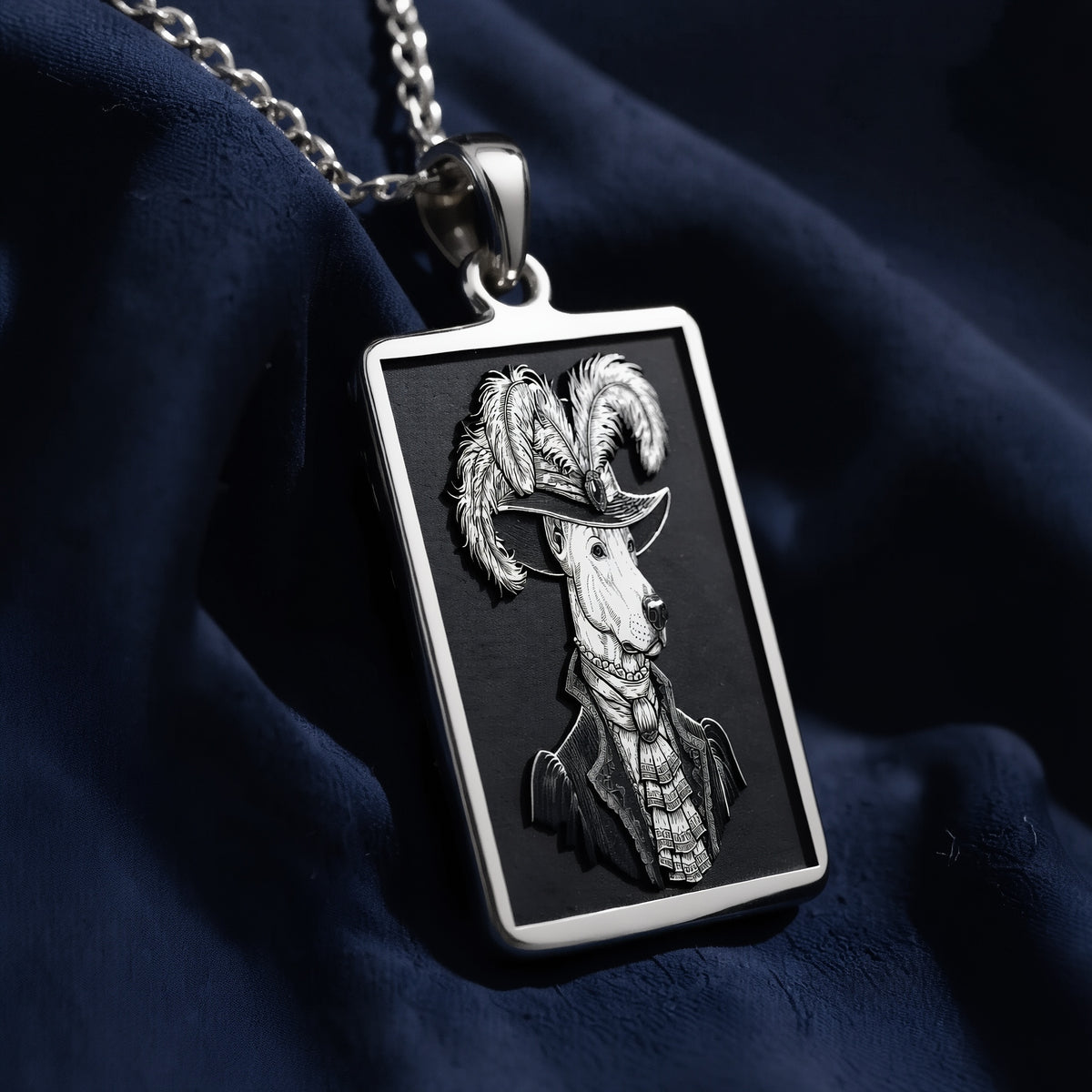 Doberman Portrait Necklace - 925 Sterling Silver