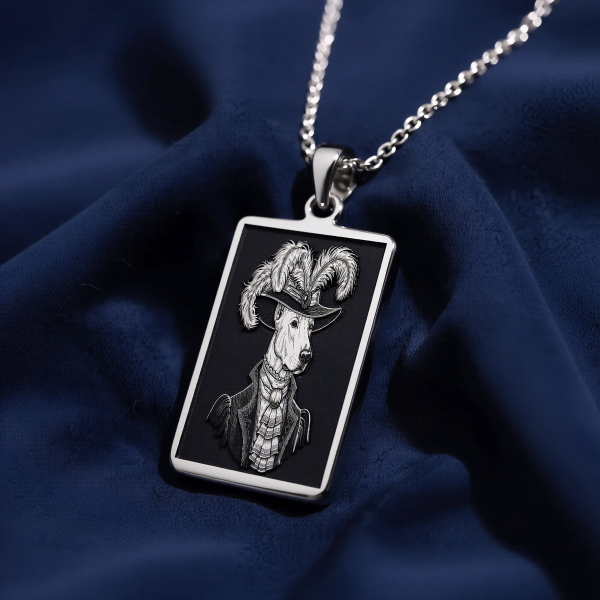 Doberman Portrait Necklace - 925 Sterling Silver