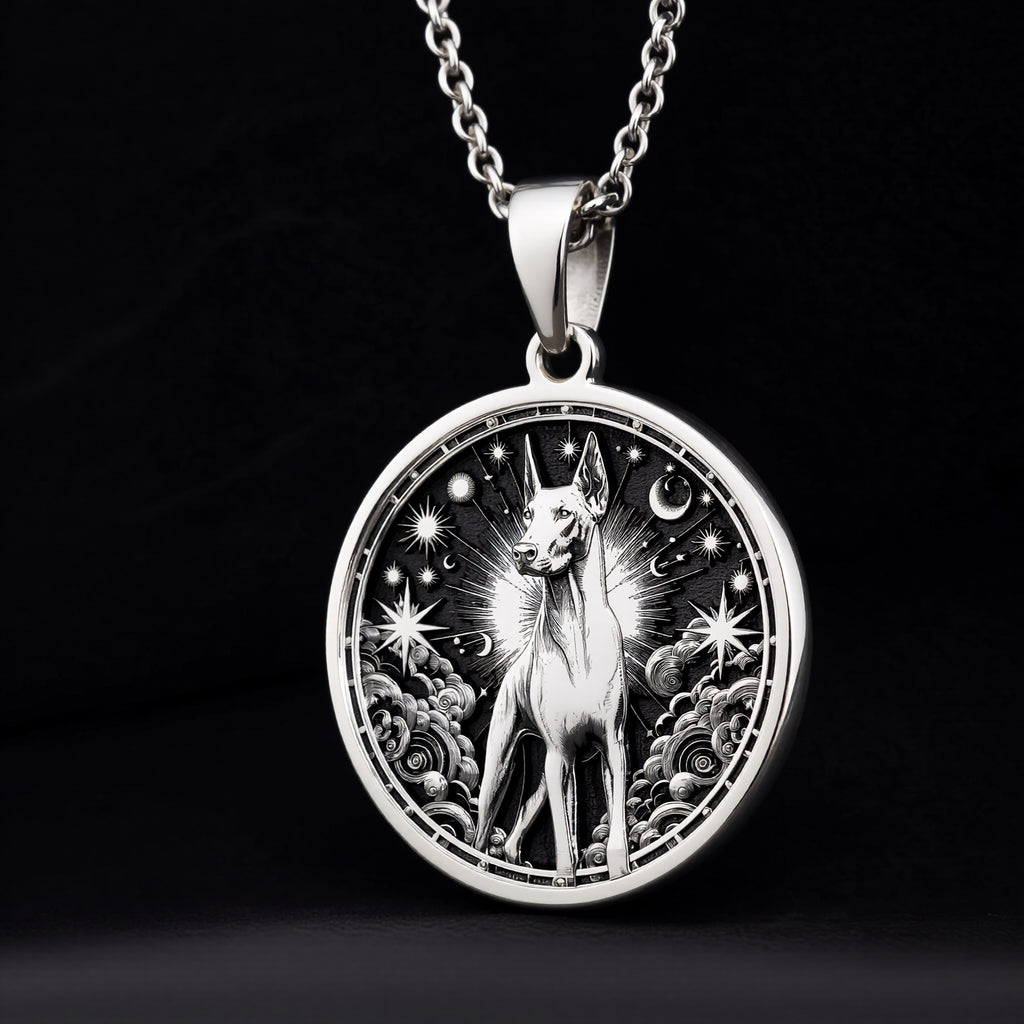 925 sterling silver Doberman Pinscher pendant, detailed view 7.